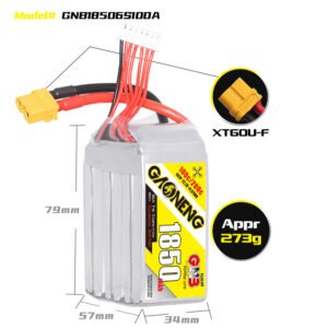 Gaoneng GNB 1850mAh 22.2v 6S 100C Lipo Battery - XT60