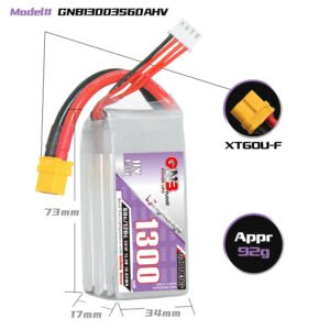 Gaoneng GNB 1300mAh 11.4V 3S HV 60C Lipo Battery - XT60