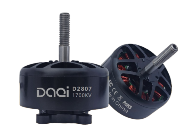 D2807 1700KV brushless motor dimensional drawing for VTOL FPV drones