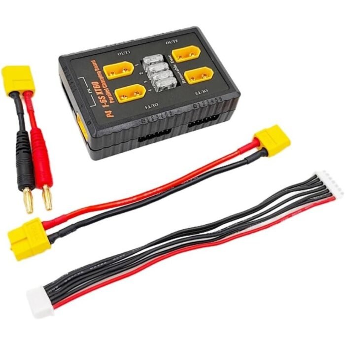 P4 1-6S XT60 Plug Parallel Charging Board Support 20A Input and 4 Output Channels with Fuse Protection - Image 4