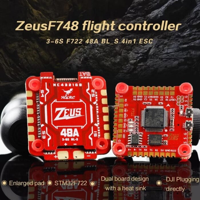 HGLRC Zeus F748 3-6S F722 Stack (Flight Controller + 48A BL_S 4in1 ESC) - 30x30mm - Image 6