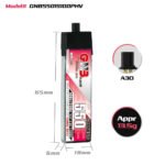 Gaoneng GNB 1S 550MAH 100C 3.8V HV Li-Po Battery for Whoop Micro - A30 Plastic Head