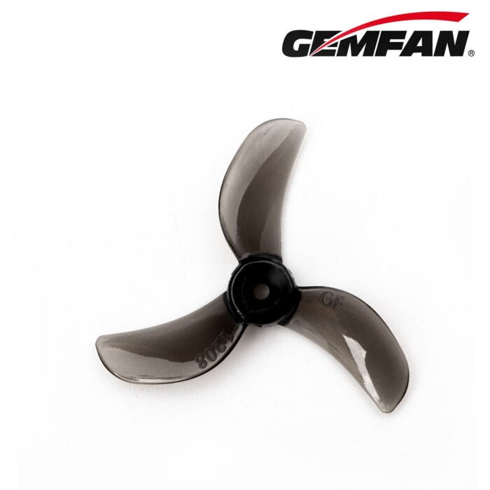 Gemfan 1208-3 31MM Tri blade 1.5mm Shaft (4CW+4CCW) Poly Carbonate - Clear Black - Image 2