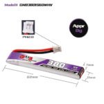 Gaoneng GNB 380mAh HV 3.8v 1S 60C - HV Lipo Whoop Cabled PH 2.0 Battery - Image 3