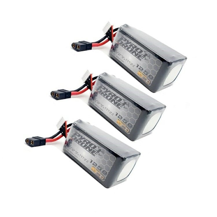 f15eaa39-8d7d-4055-9aa0-6d087225f907.jpg 3-Pack Pyrodrone Graphene 1250mAh 6S 22.2V 75C Lipo Battery - XT60 - Image 1